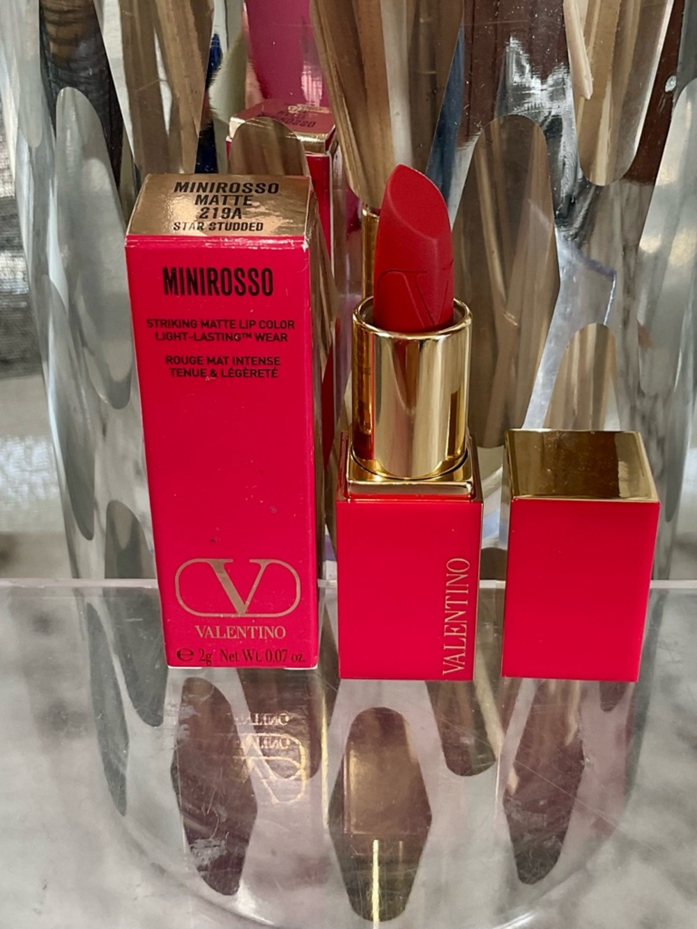 Valentino Minirrosso Matte Lipstick - 219A Star Studded - Size 2g 0.007oz-NWB
